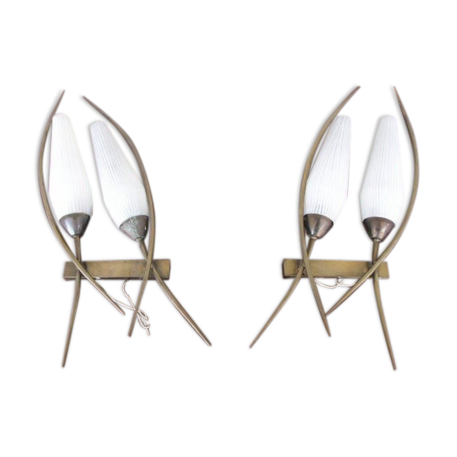 Paire d'appliques en bronze 1960