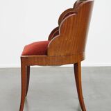 Art Deco “clouds” dining room/side chair with luxurious red upholstery