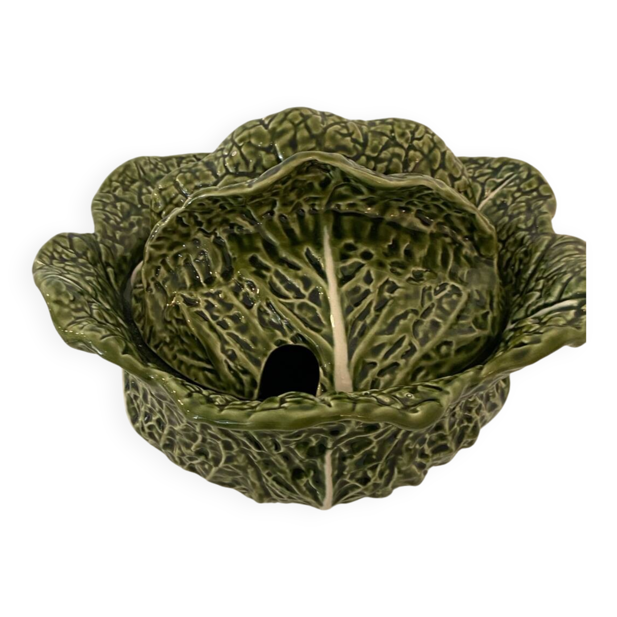 Vintage cabbage barbotine soup tureen