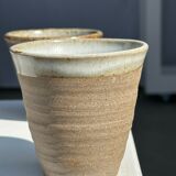 Lot de 3 tasses en céramique indonésienne (noir, mat brun & glacé moucheté)