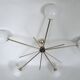 Chandelier Stilnovo, années 1960, laiton et verre, 5 points lumineux
