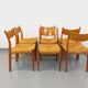 Set of 6 vintage teak Danish rope chairs Gessef Consorzio Sedie Friuli