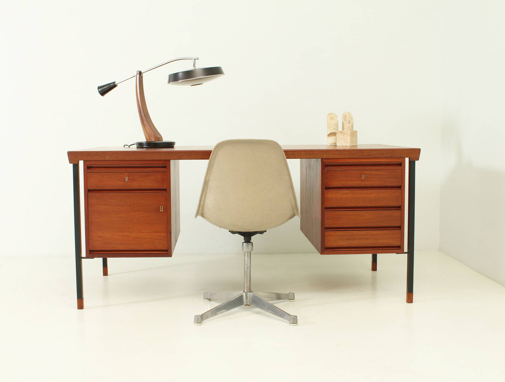 Teak desk by Peter Hvidt and Orla Mølgaard for Søborg, Denmark