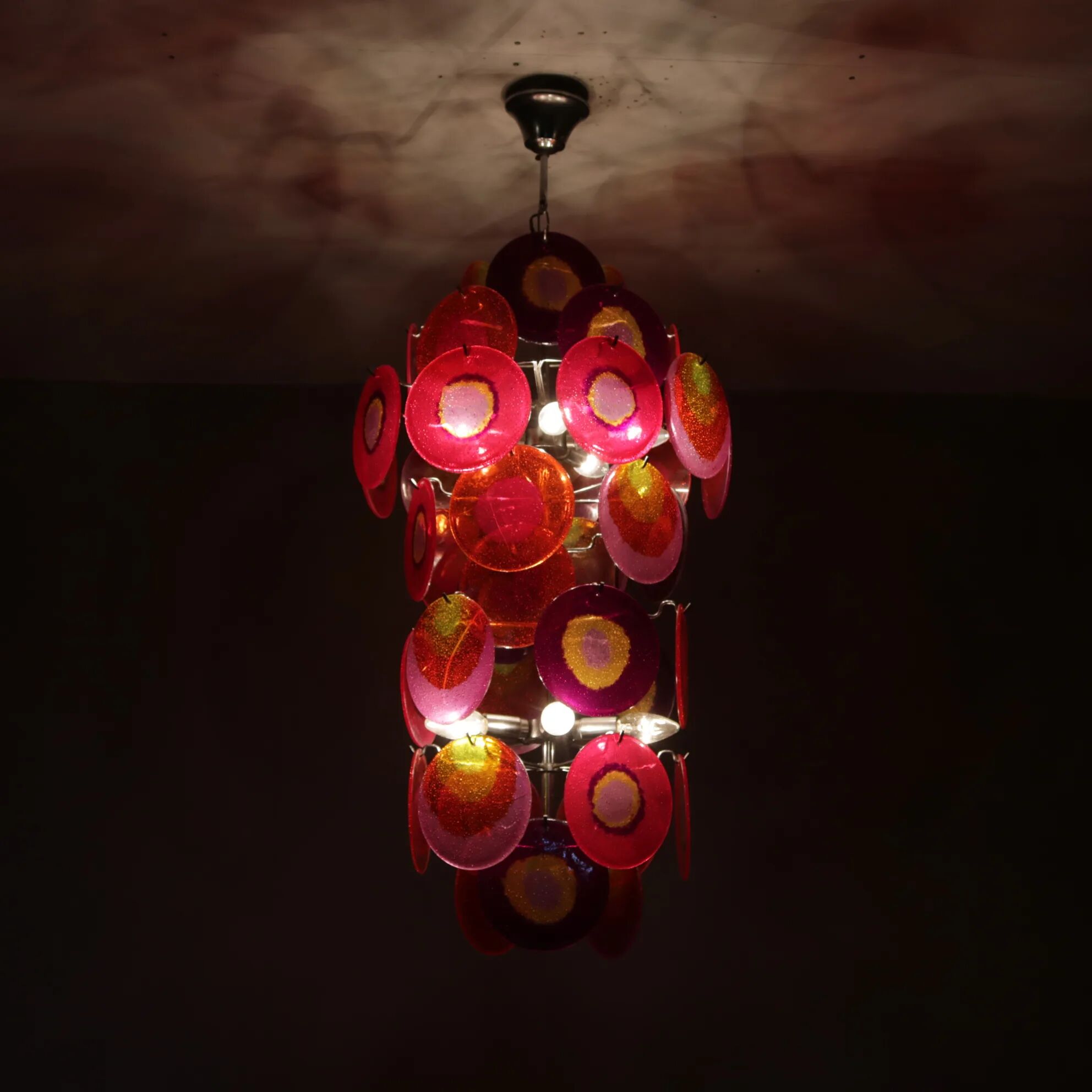 1970s disk chandelier by Aro Leuchten Germany