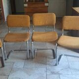 Lot de 4 chaises tubulaire chromé vintage