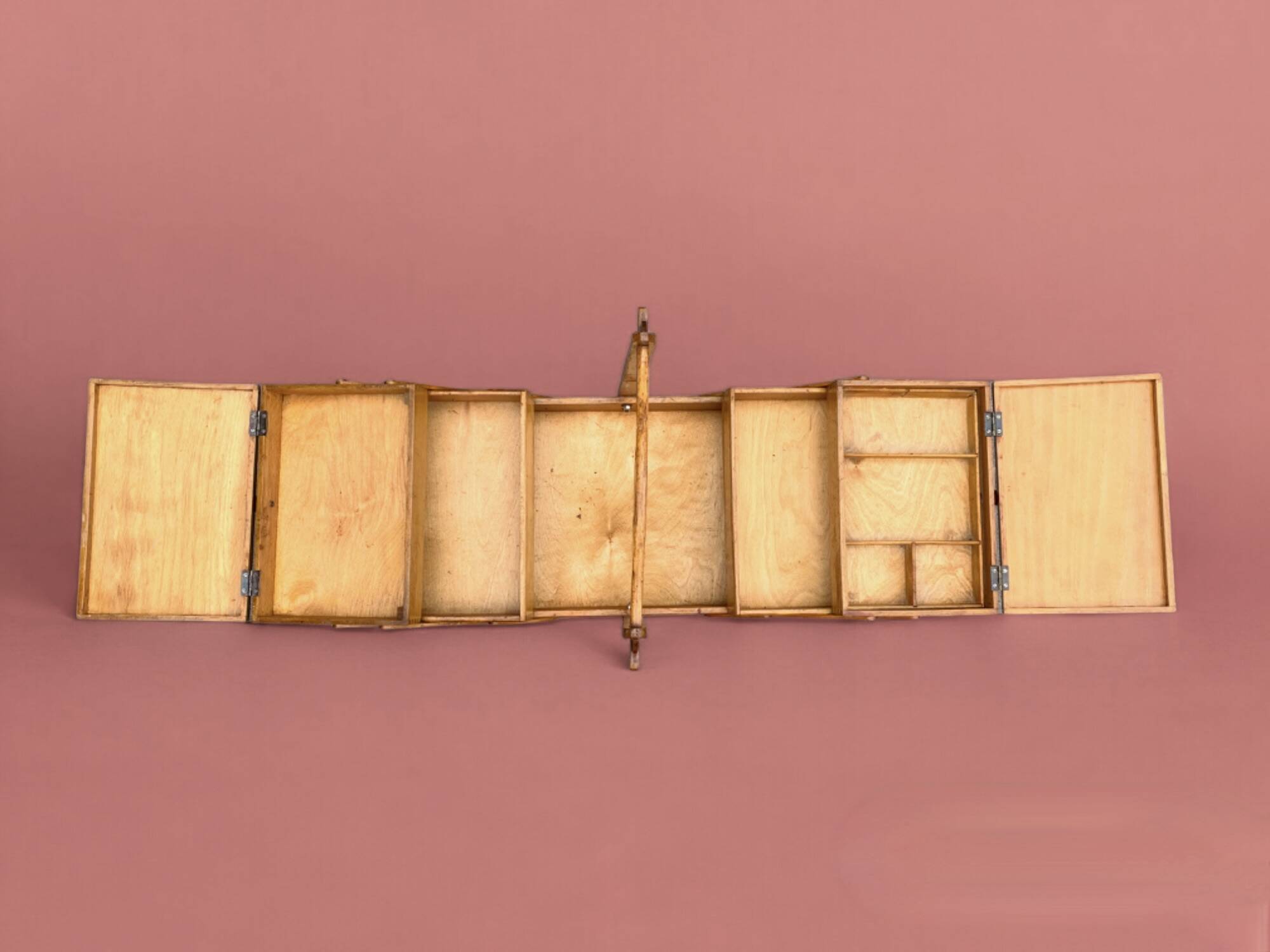 Old large wooden worker - Torck sewing box