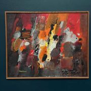 Original Swedish Oil on Panel – “Composition” by Kulo Green (1913–1972) – Signed – Vintage & Framed