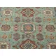 Contemporary Handmade Wool Area Rug, Turquoise Geometric Pattern Carpet for Living Room