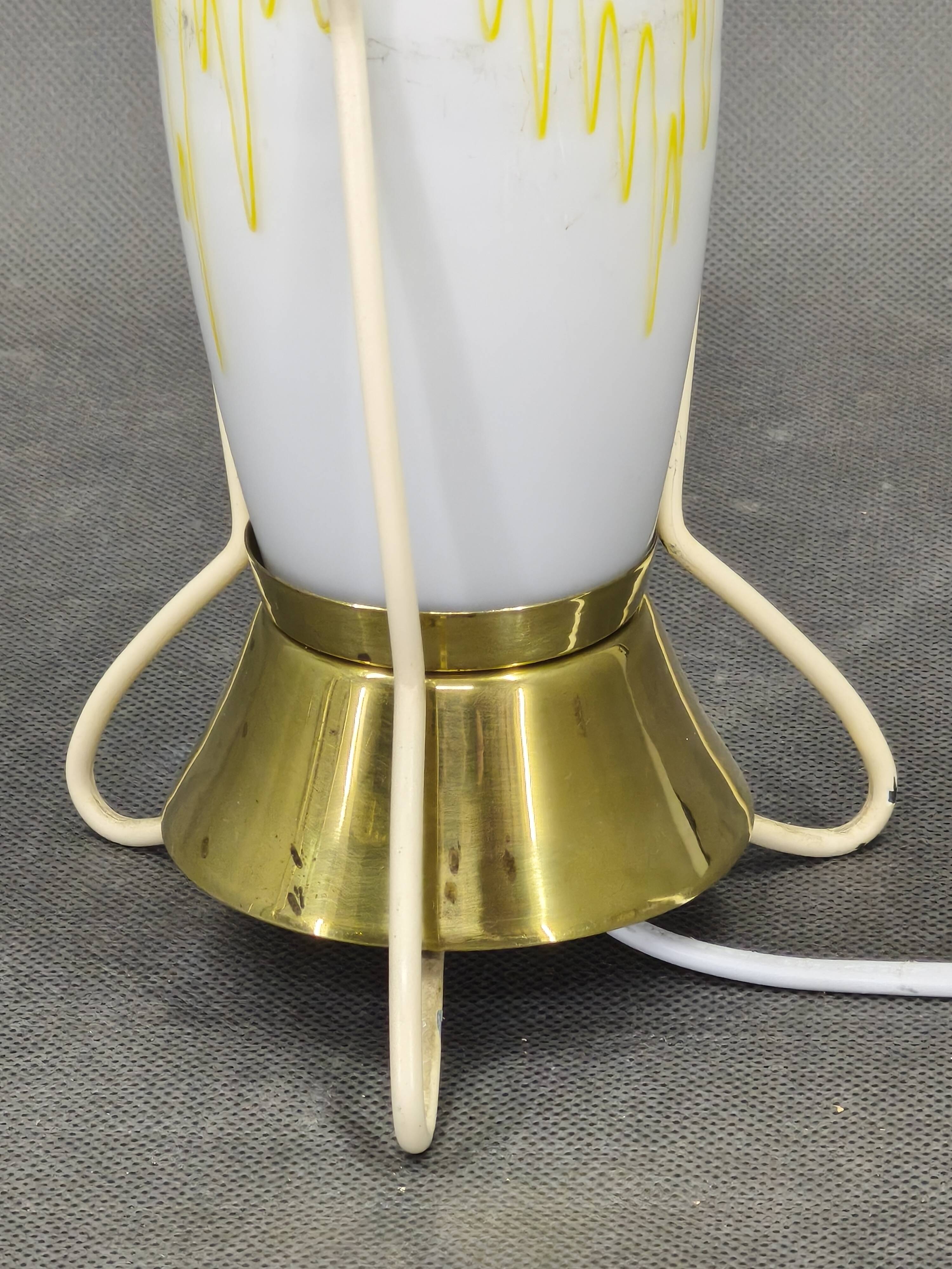 Zukov Czech Mid Century Glass Table Lamp, 1960s