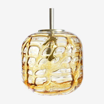 Golden Glass Ceiling Light by Doria, Germany 1970s