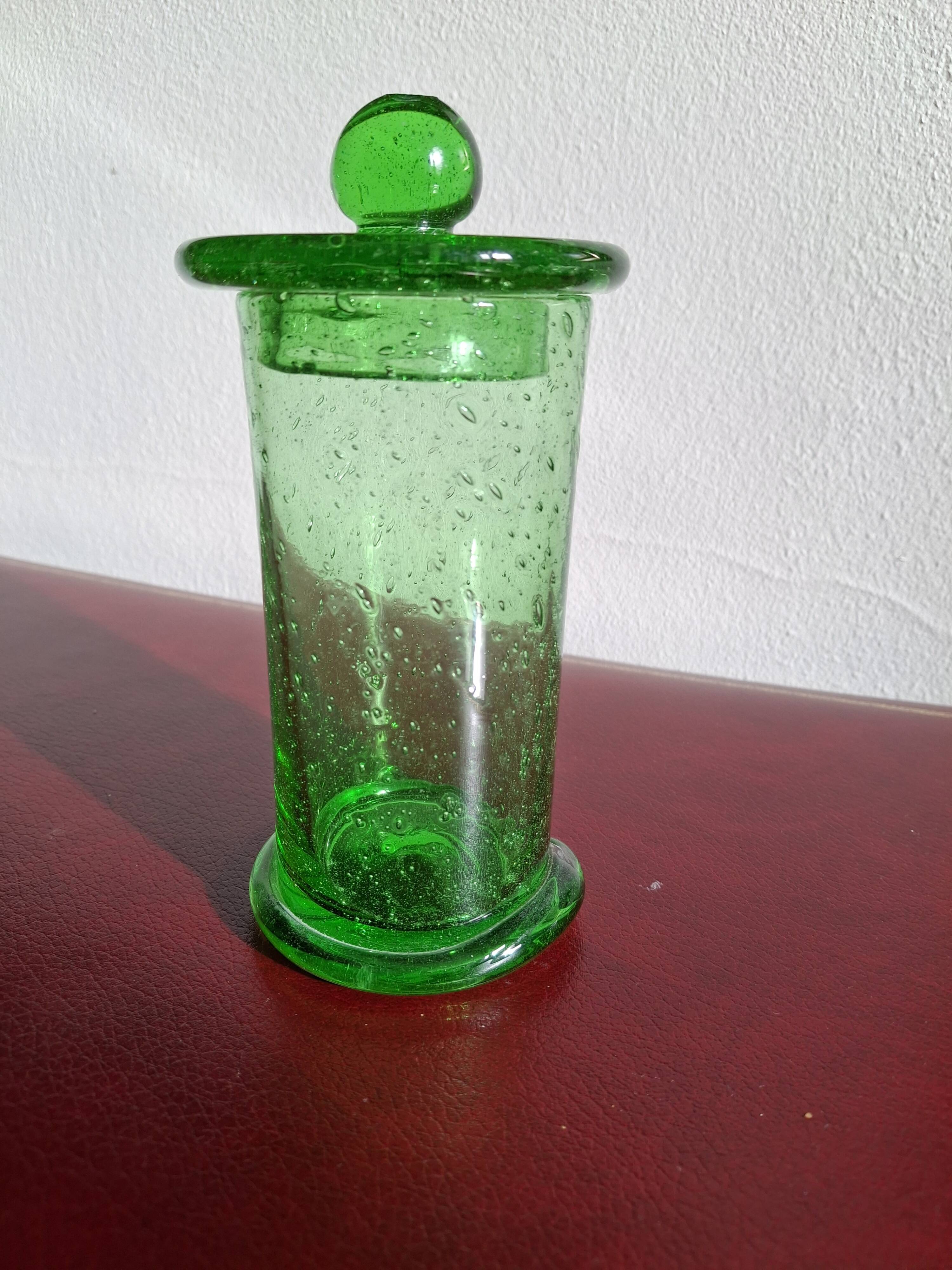 Candy dish for deserving children, Biot bubble glass, also known as an apothecary jar