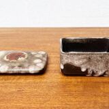 West German pottery box, fat lava WGP from the mid-century with lid, 1960s.