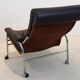 Paire de fauteuils 'bore' en cuir Noboru Nakamura avec pouf, années 1970