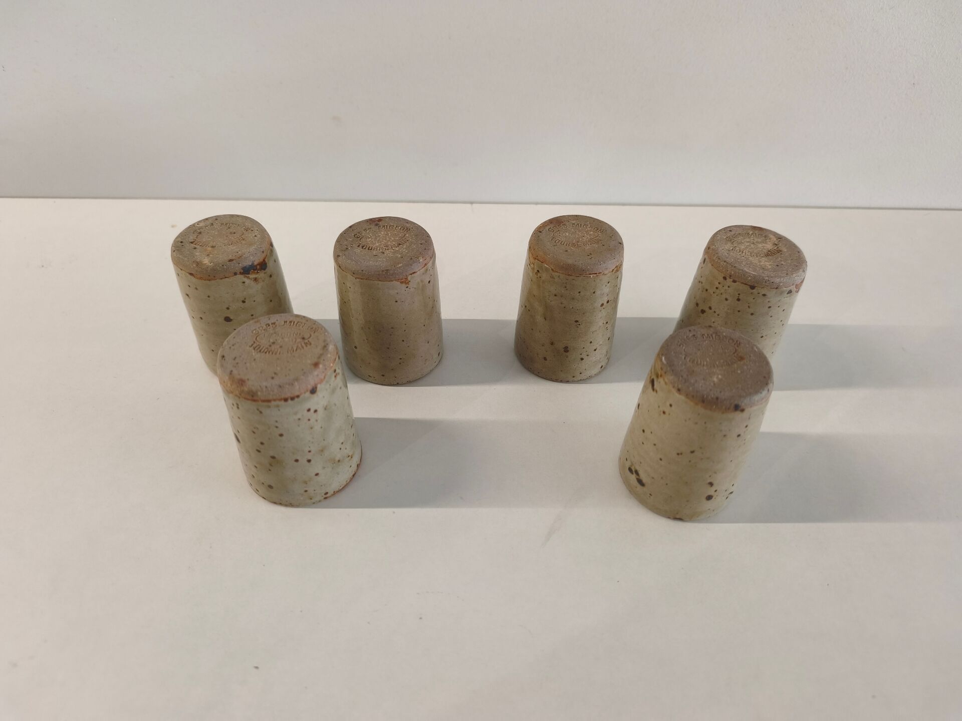 Set of 6 stoneware glasses La Borne Migeon