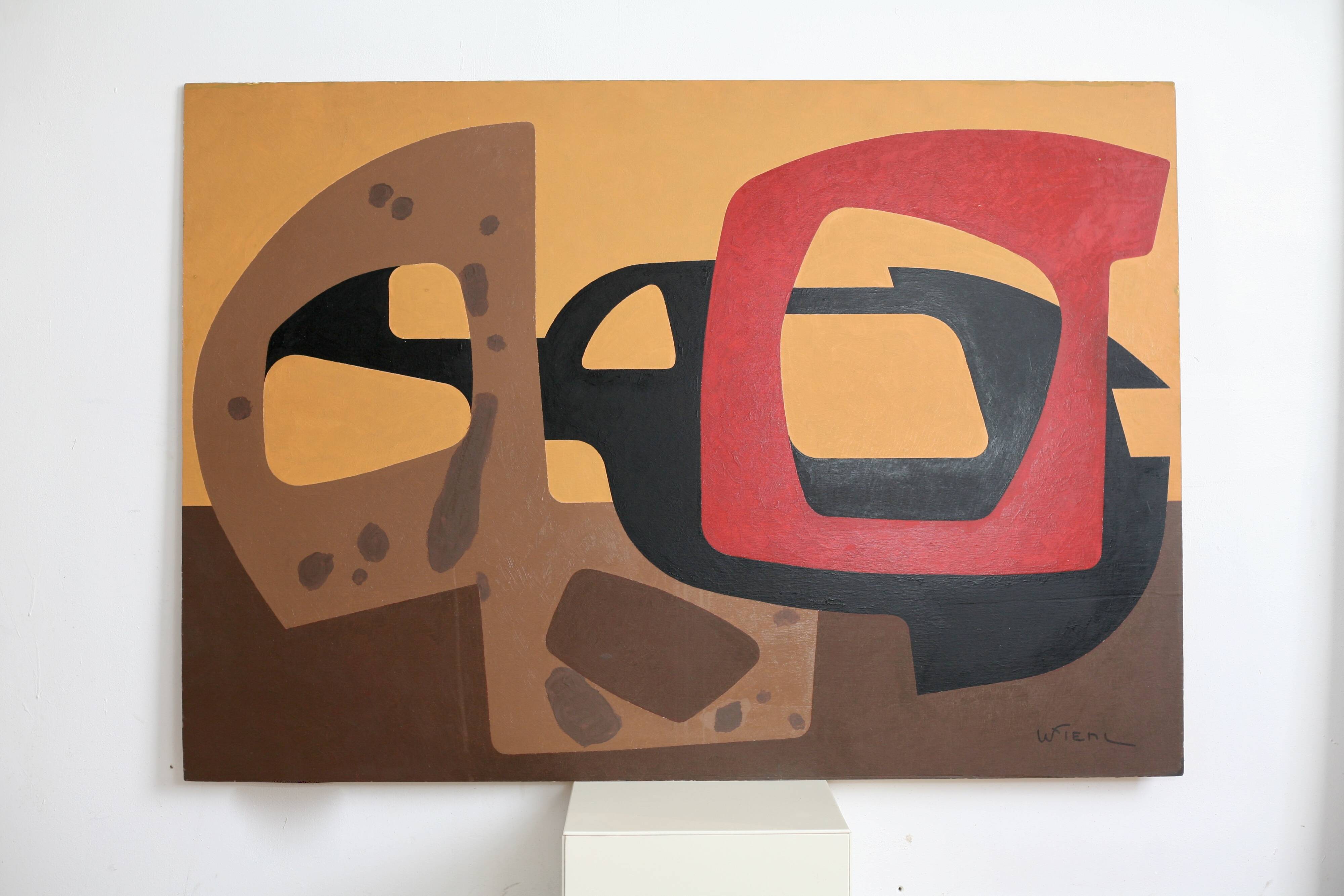 Painting (painted wooden panel without fixing). Free forms, 70s