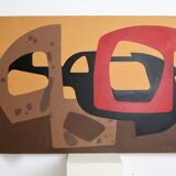 Tableau (panneau bois peint sans fixation). Formes libres, années 70