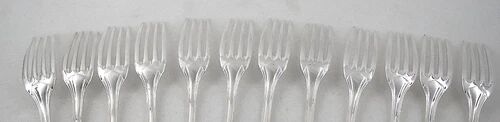 Christofle Boréal 12 Art Deco table forks silver-plated excellent condition