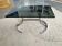 70s coffee table glass top, chrome base with magazine holder