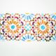 Original watercolor Arabic tile. Arabic tile painting. Watercolor Mozarabic pattern. Mozarabic pattern.