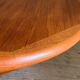 Table scandinave teck ronde vintage pied central étoile extensible