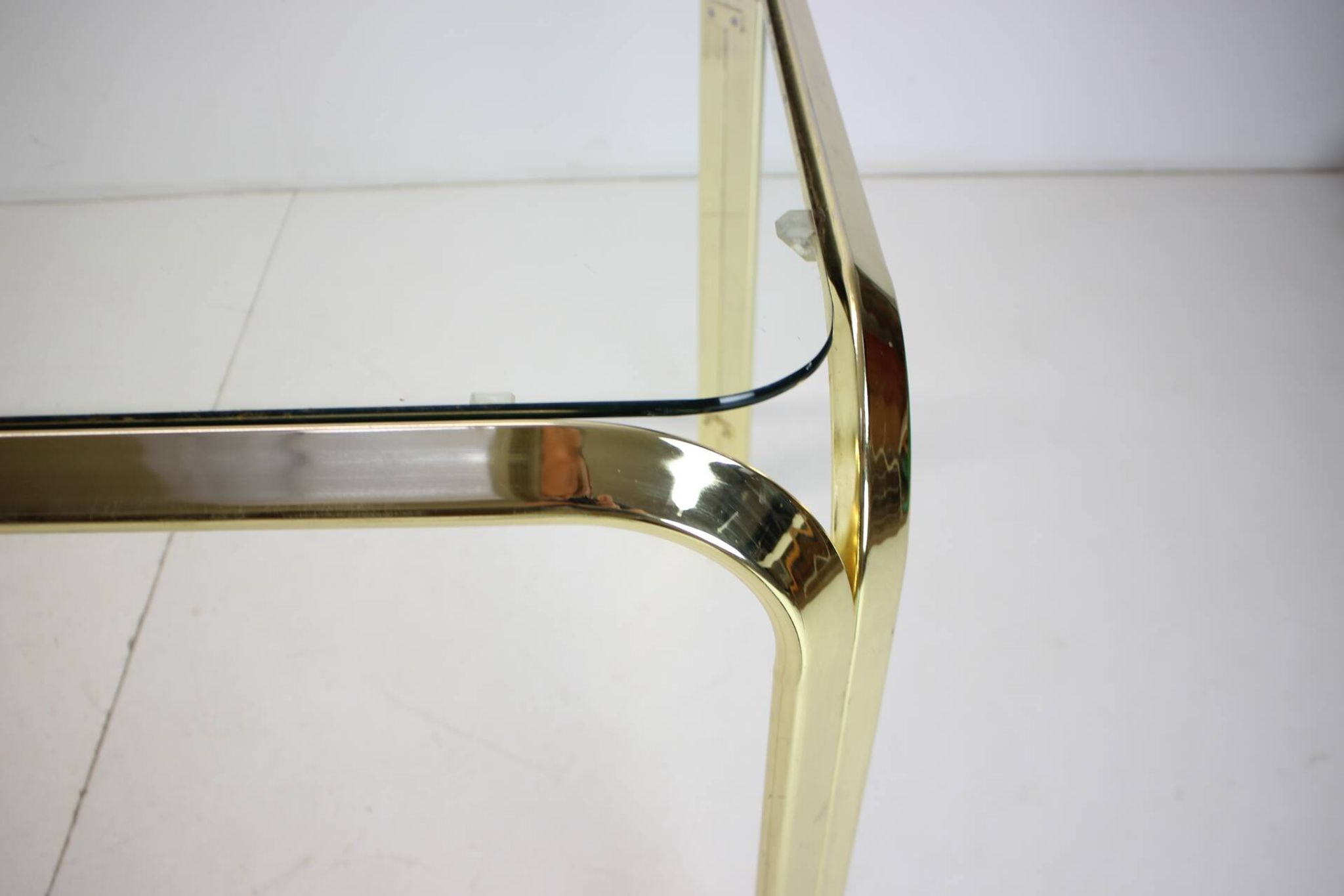 Midcentury brass and glass dining table, germany 1970s