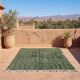 Traditional pure wool green beni ourain rug size 150x250 cm