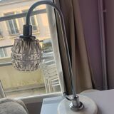 Vintage 70s chrome and marble lamp