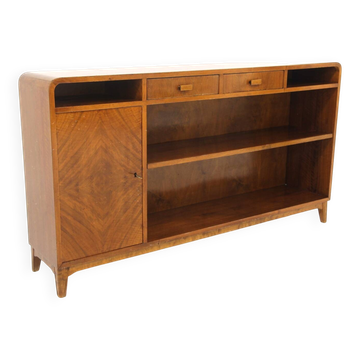 Bibliothèque scandinave en noyer, Swedish Modern, Suède, 1930