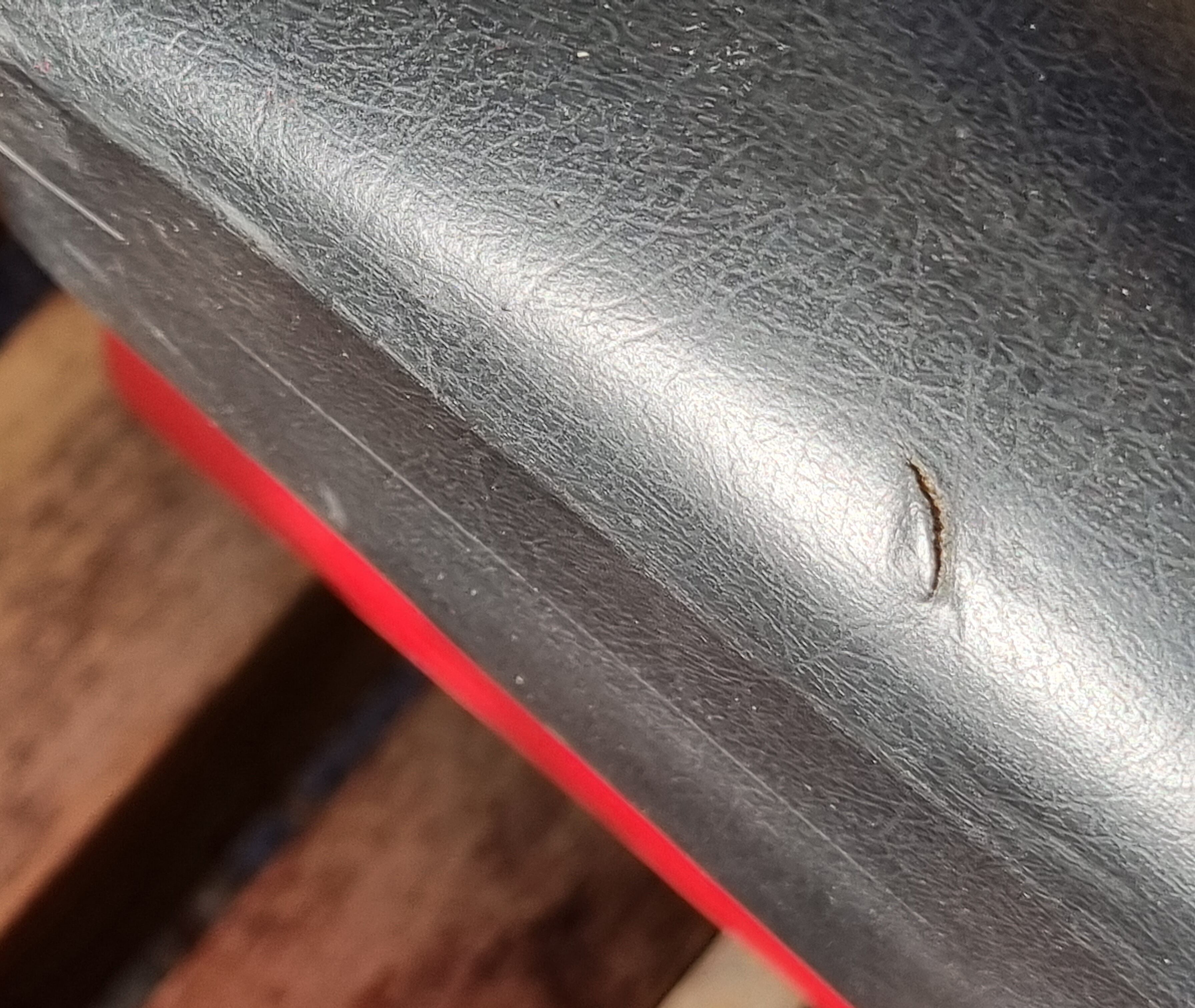 Vintage Sofa Bench in red and black skaï