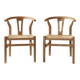 Paire de chaises style "Wishbone" – Chêne & cordage