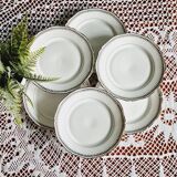 Set of 6 Sologne porcelain dessert plates