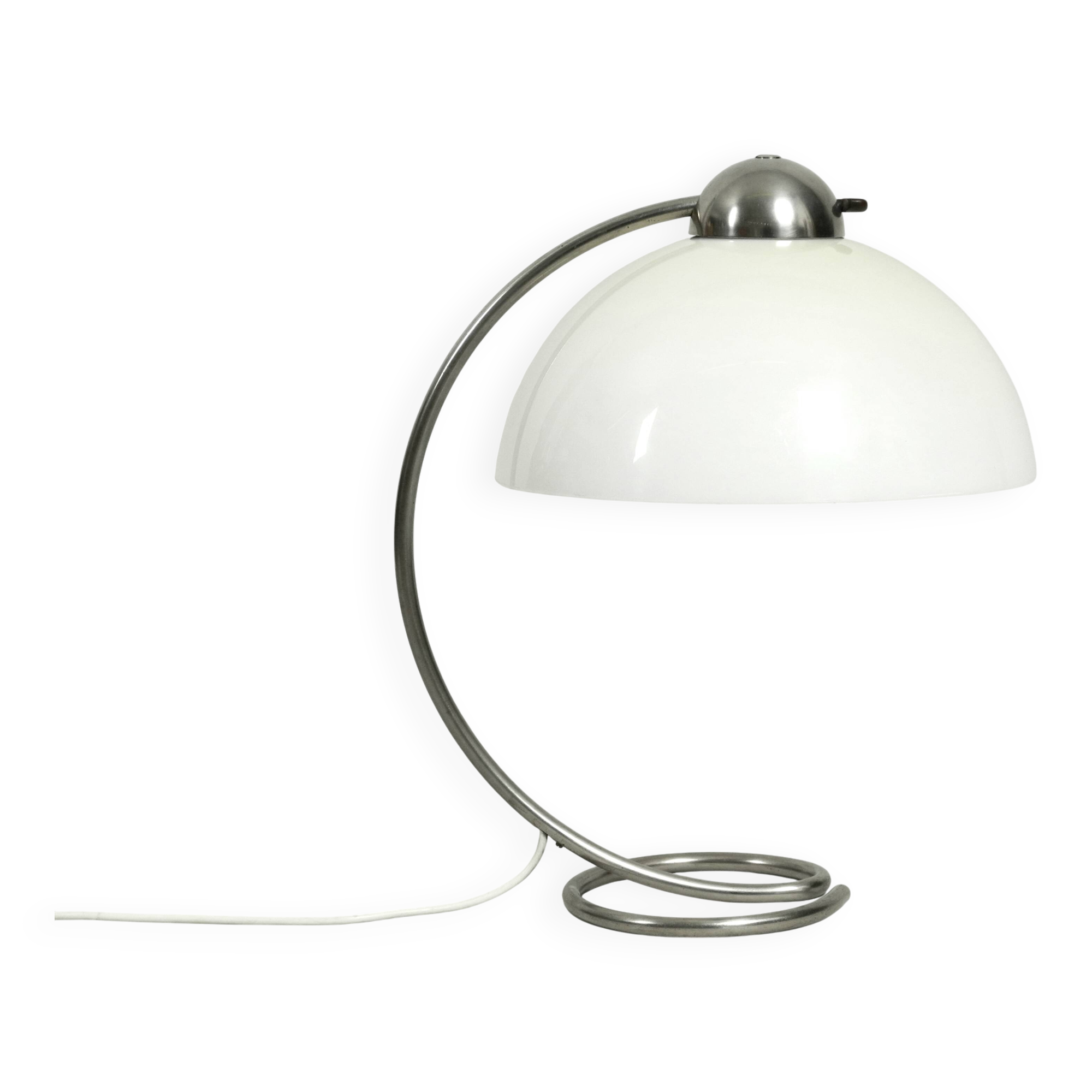 Large Mid Century metal table lamp with plastic shade by Schanzenbach Germa