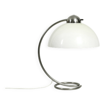 Large Mid Century metal table lamp with plastic shade by Schanzenbach Germa