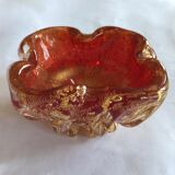 Murno red and gold vintage ashtray