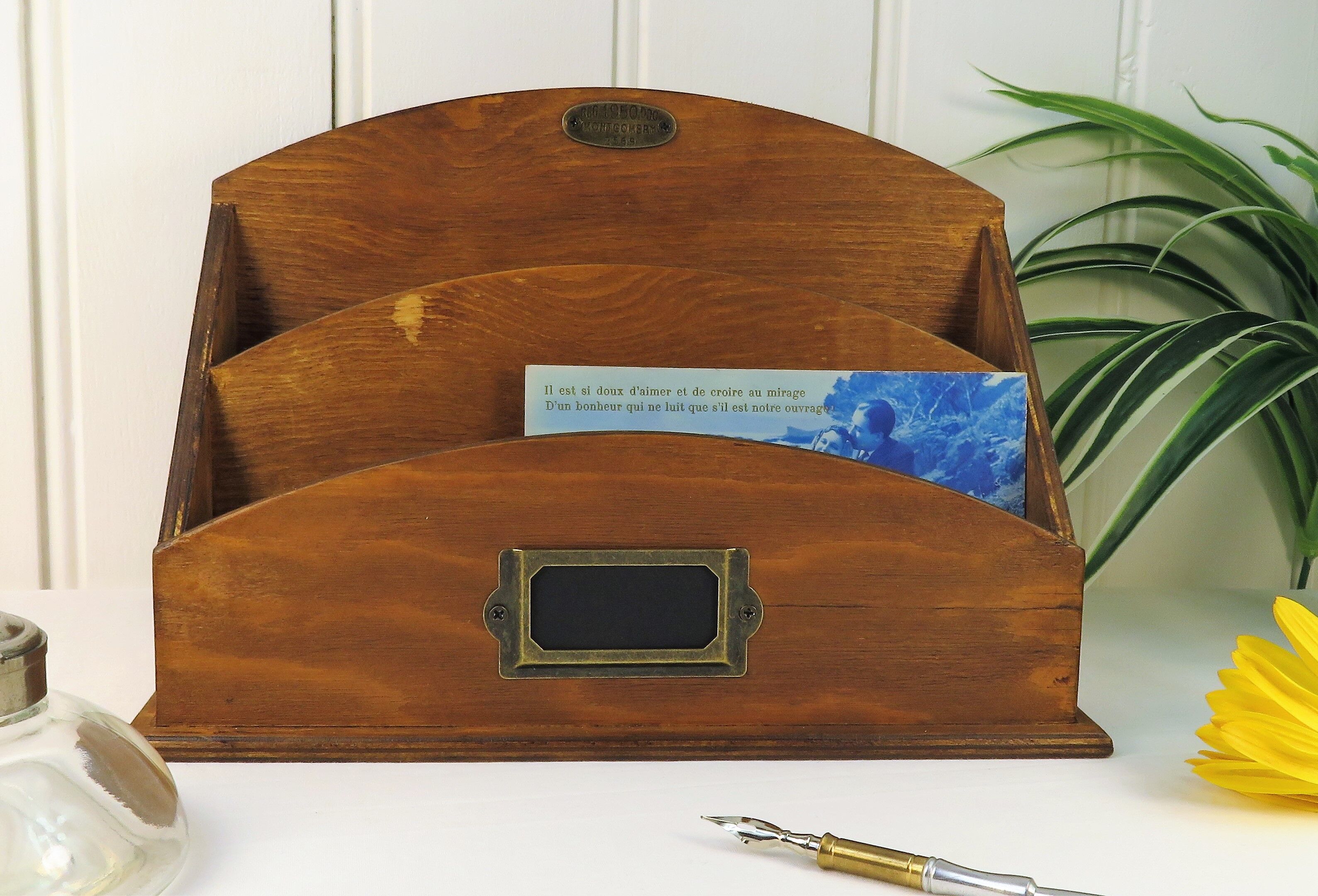 Wooden desk organizer