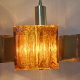 Rare mid-century chandelier in brass and resin, 1970s