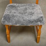 Henning Kjærnulf Set of 6 Razorblade Dining Chairs in Lambswool and Oak