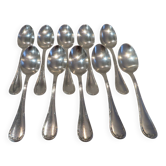 10 silver-plated coffee spoons by Christofle Rubans Louis XVI