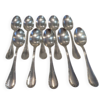 10 silver-plated coffee spoons by Christofle Rubans Louis XVI