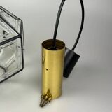 60s 70s ceiling lamp Glashütte Limburg Germany glass & brass Space Age