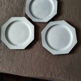 Set of 3 Creil and Montereau pearl plates