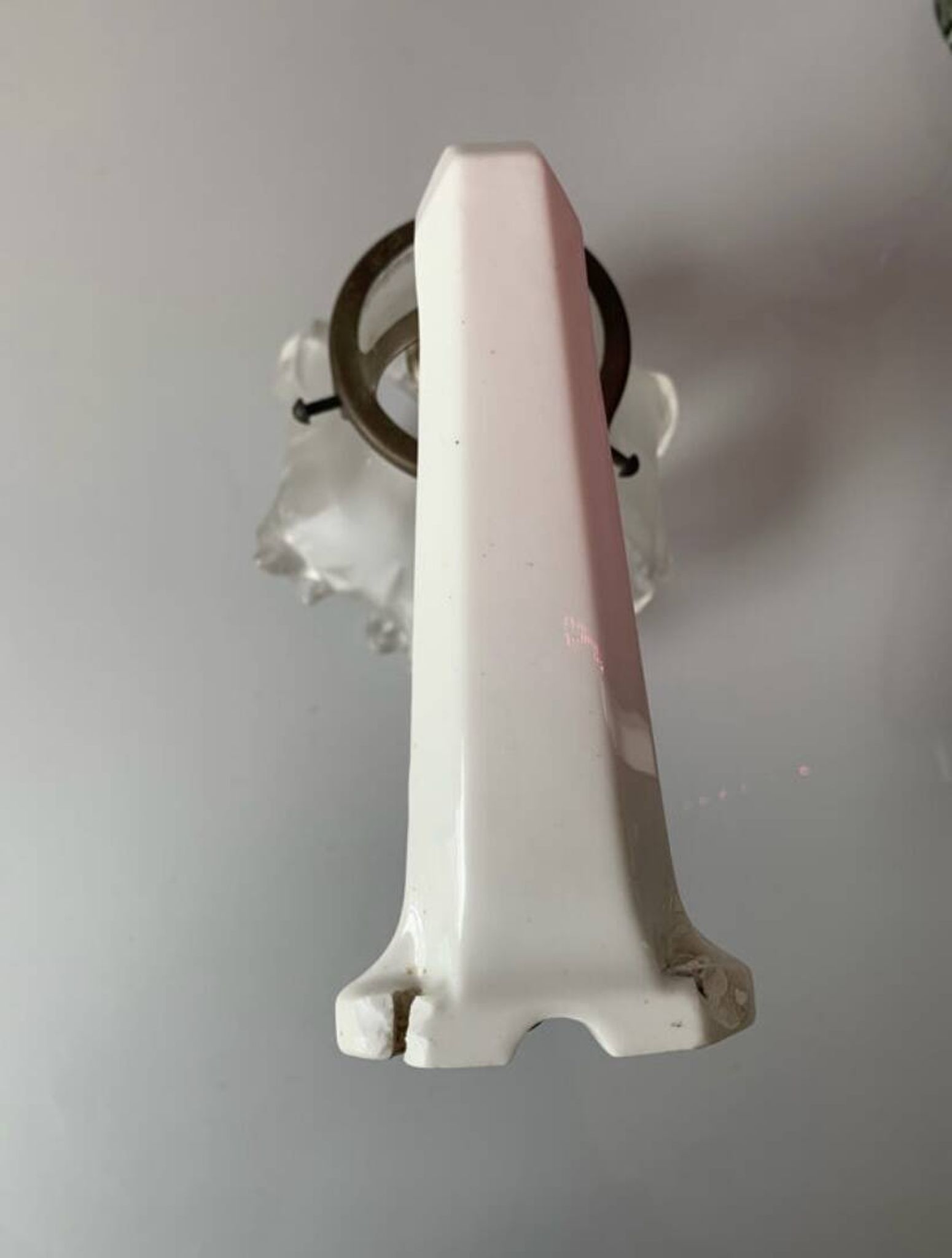 Applique en porcelaine et tulipe en verre art déco