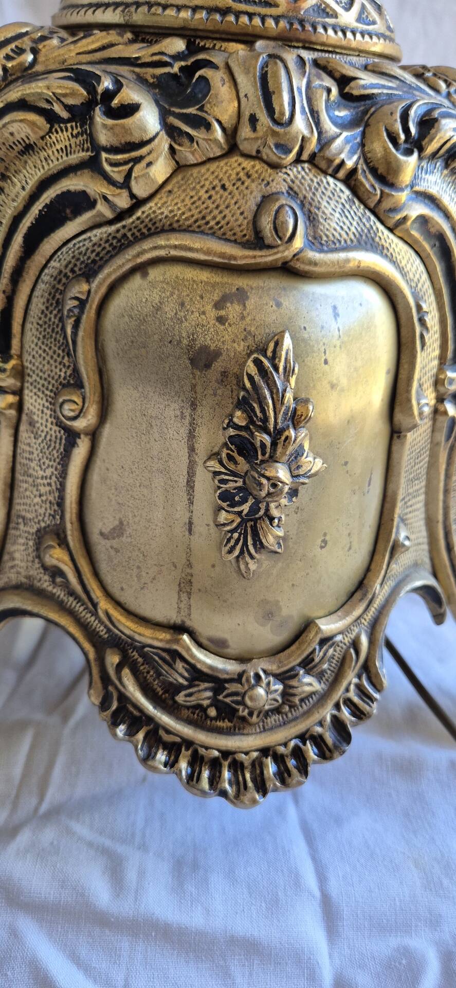 Rococo / Louis XVI brass tripod floor lamp, gilded