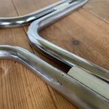 Coffee table chrome and smoked glass round 70s space age