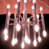 Mid-20th century chrome chandelier, Sciolari distributed by Lightolier
