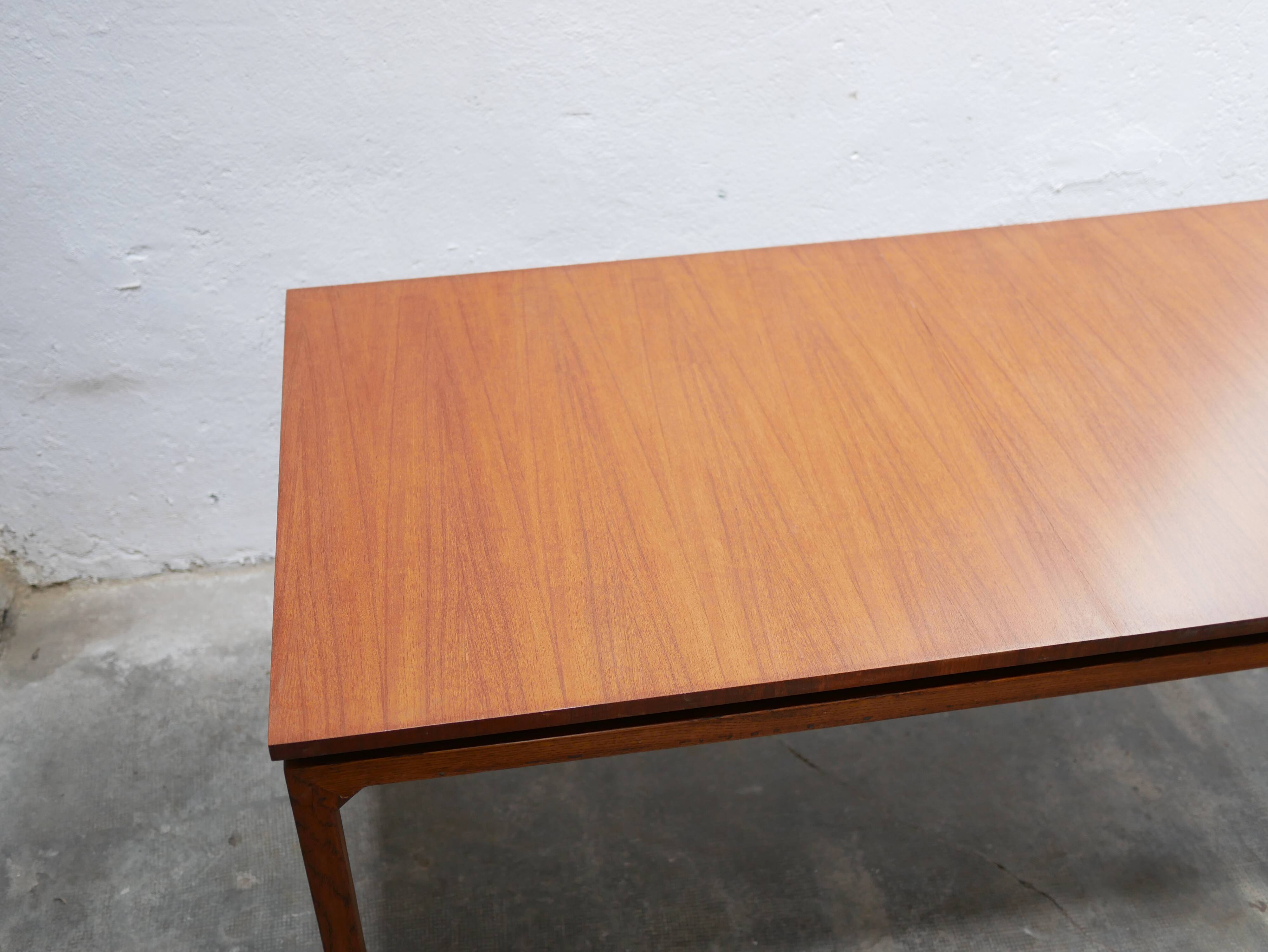Extendable teak dining table by Gérard Guermonprez for Magnani editions