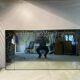 Large engraved bistro wall mirror with floral motifs - Art Deco style