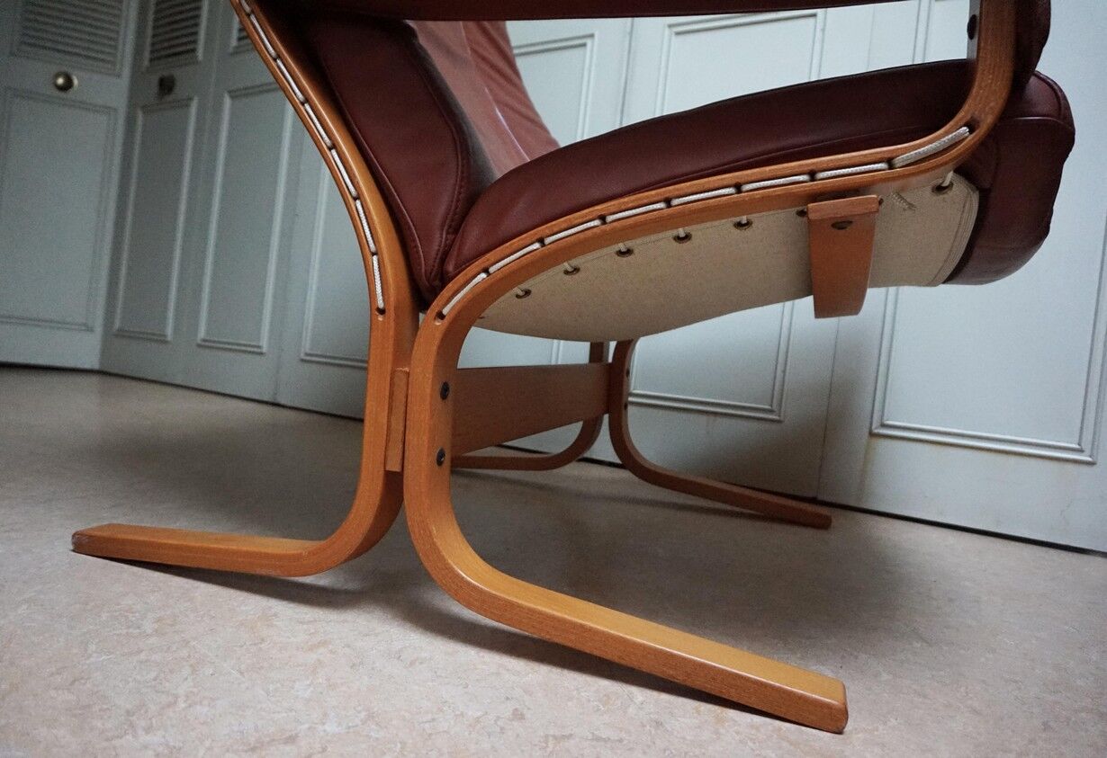 Fauteuil en cuir par Ingmar Relling pour Westnofa, Norvège, années 1970