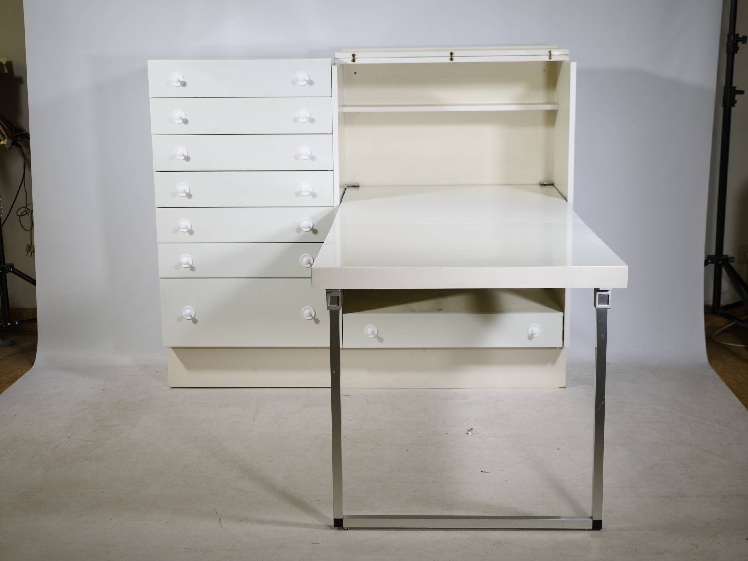 Postmodern highboard cabinet with fold-out desk by Interlübke, 1970s 1980s