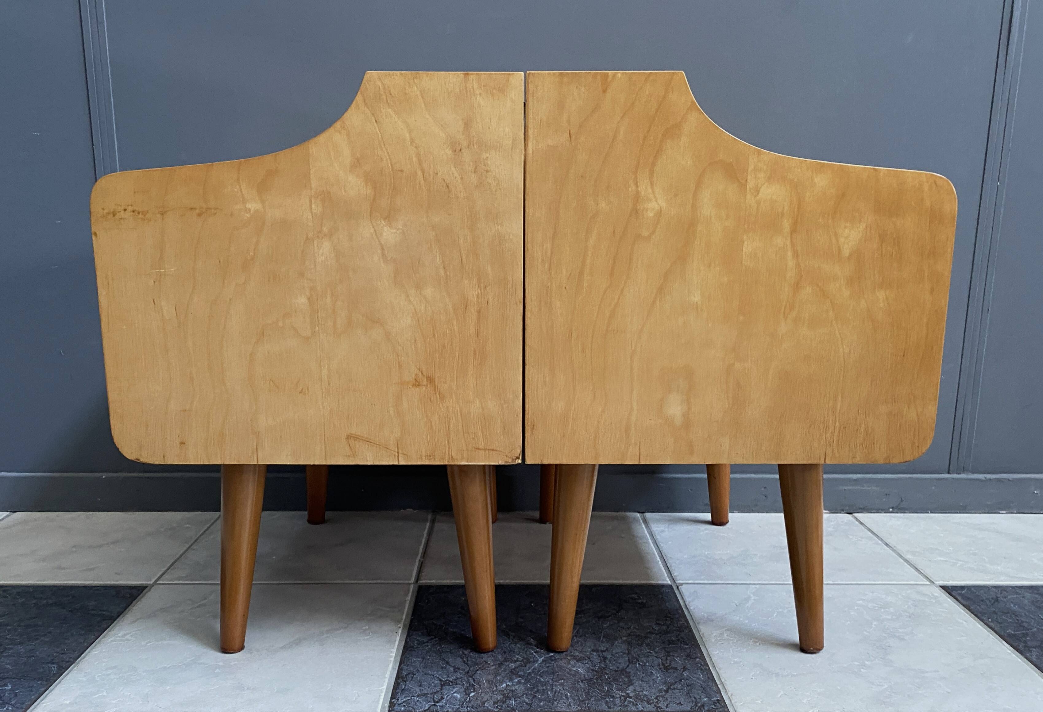 Set of 2 1960s bedside tables